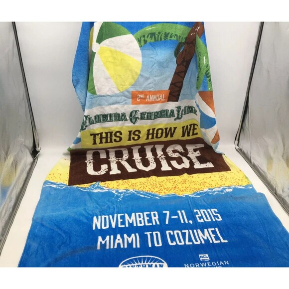 Florida Georgia Line 2015 Cruise Beach Towel Sixthman This Is How We Cruise #1 - Picture 1 of 3